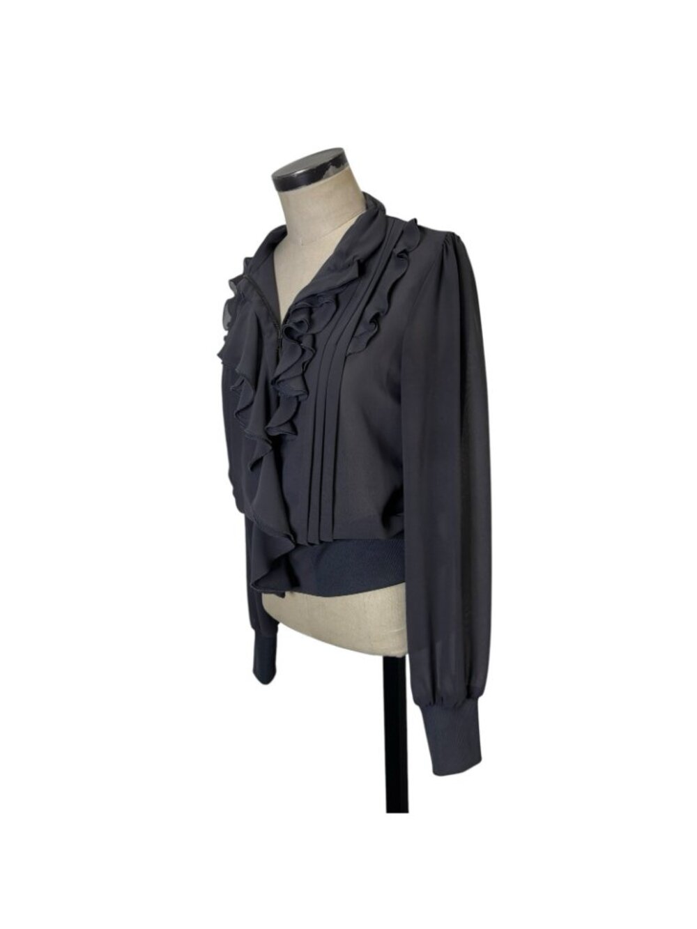 Express Chiffon Ruffle Poet Blouse 8 - Picture 3 of 9